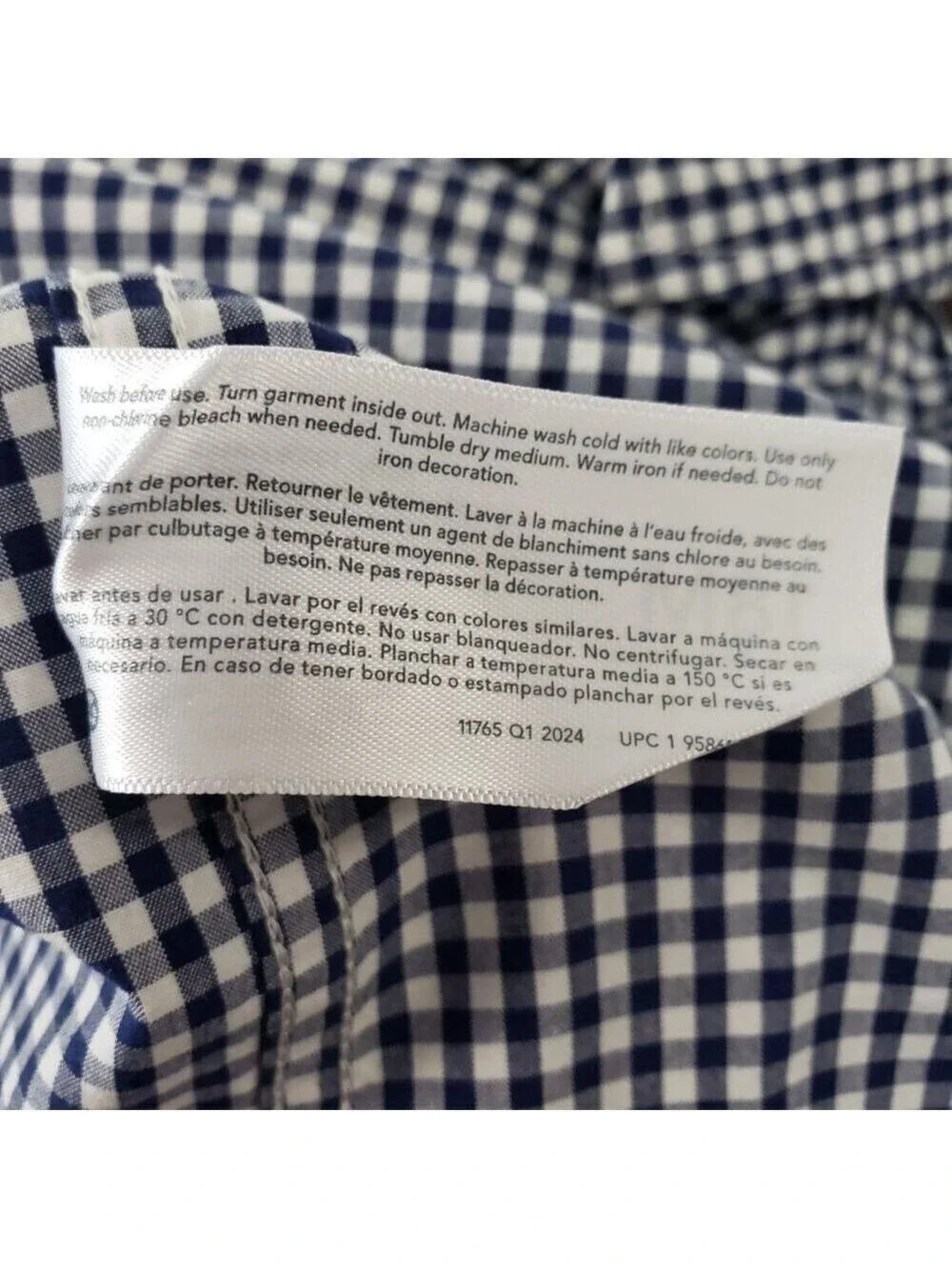 OshKosh Boys 18M Blue Gingham Button Up Shirt Short Sleeve